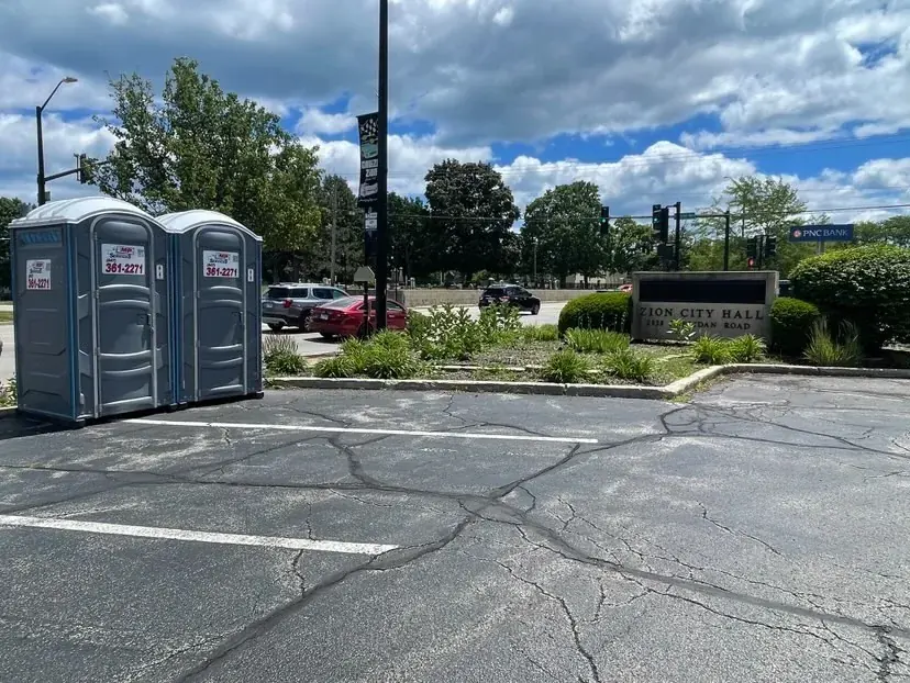 MP Sanitation portable toilets placed at Zion City Hall in Zion, IL